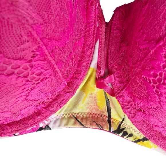 Cacique Lightly Lined Multi-way Strapless Bra Size 40DDD Floral Print Pink Lace - Picture 6 of 16